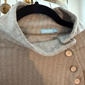 J. McLaughlin Herringbone Cowl Neck Sweater